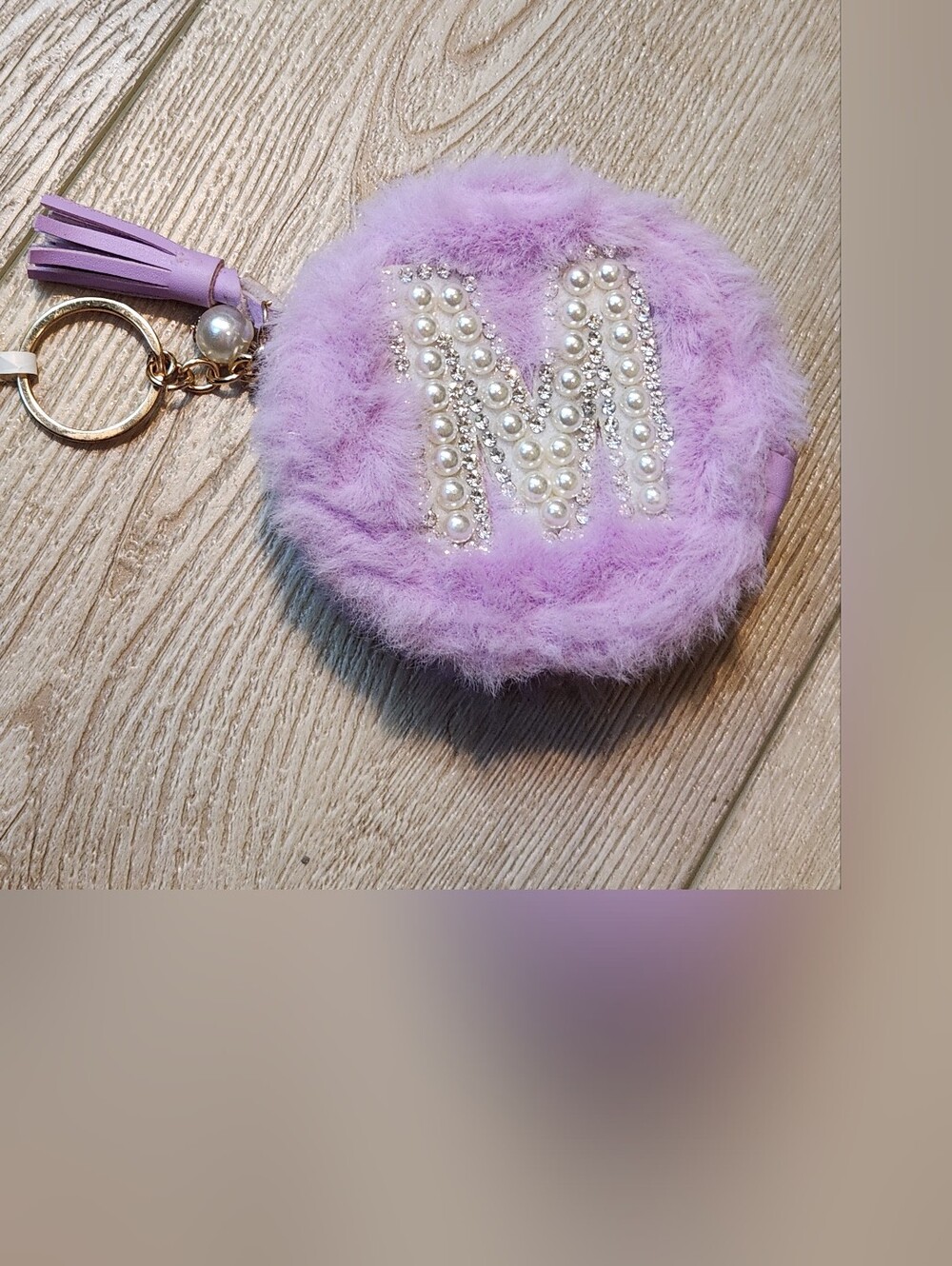 Claire's Lilac Faux Fur Mini Zip Coin Purse with Gold Accent